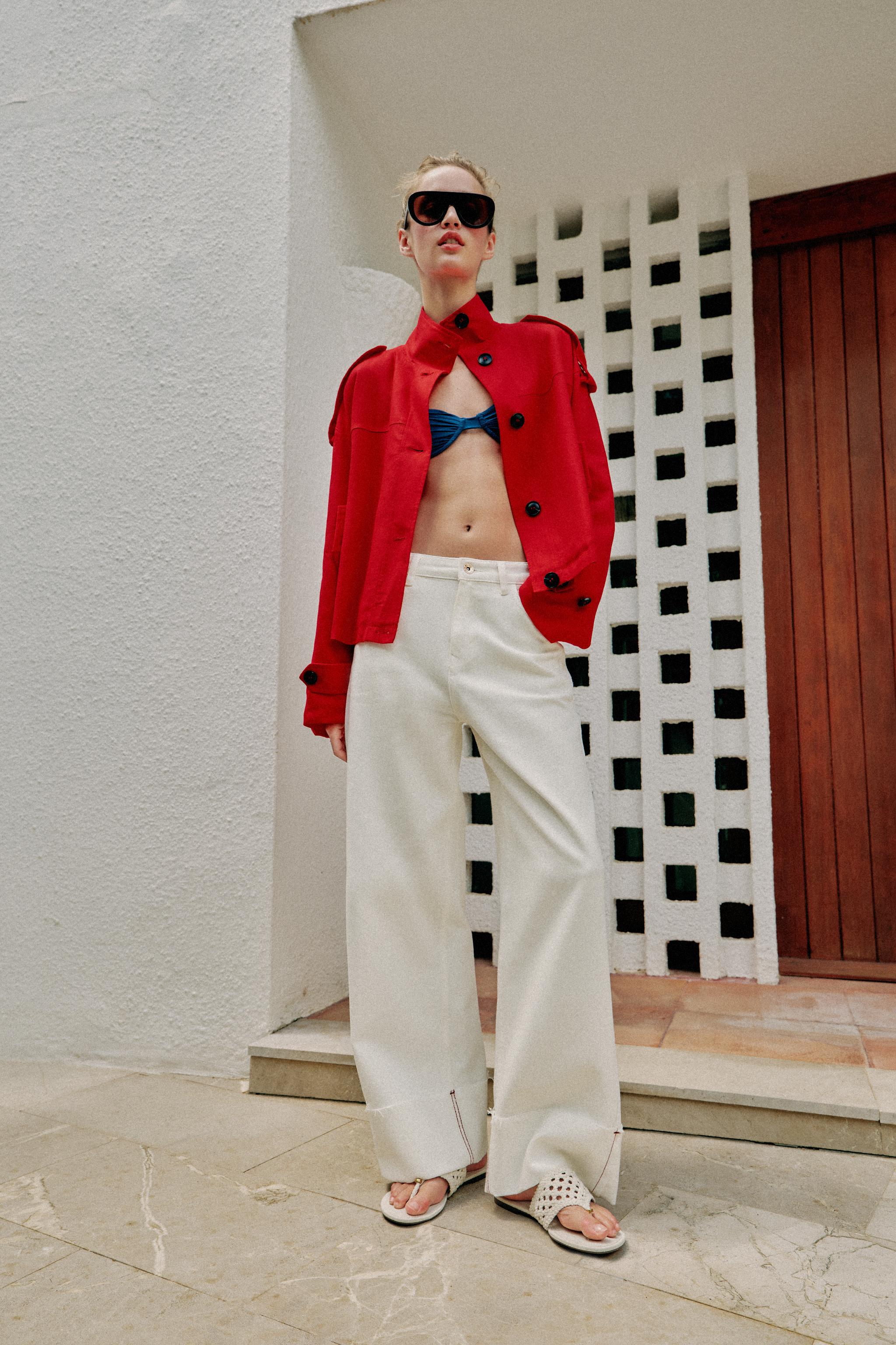 HIGH COLLAR LINEN JACKET